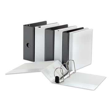 Universal® Deluxe Easy-to-open D-ring View Binder, 3 Rings, 4" Capacity, 11 X 8.5, Black freeshipping - TVN Wholesale